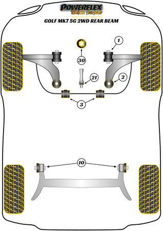 Tuleja stabilizatora przód 25mm  Powerflex Black Series Volkswagen Golf & Golf MK7 5G (2012 - 2019)\Golf MK7 5G 2WD up to 122PS Rear Beam (2012-2019) PFF85-803-25BLK
