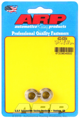 ARP M10 X 1.25 (M12 wr) SS 12pt nut kit