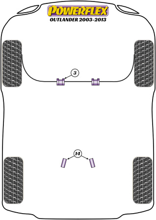 Hinteres Differential Montagebuchse vorne Powerflex Polyurethanbuchse Road Series Mitsubishi Outlander Outlander (2003 - 2013) PFR44-120