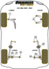 Rear Toe Link Arm Bush Powerflex Polyurethane Bush Black Series Honda CR-X Models CR-X Mk2 (1987-1991) PFR25-114BLK