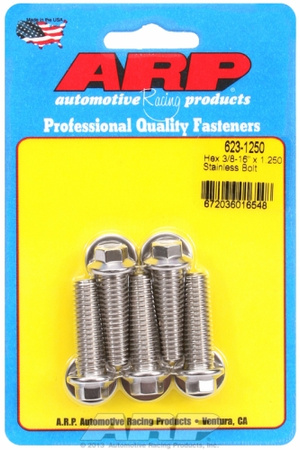 ARP "3/8""-16 x 1.250 hex SS bolts" (5pcs)