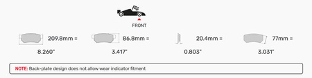 Ferodo Racing DS2500 priekinės stabdžių kaladėlės FCP4712H BMW 2 Coupe F22 F87 5 F10 F18 6 Convertible F12 F13 Gran F06,