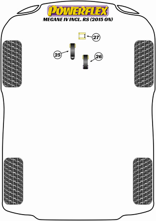 Lower Torque Mount - Road Powerflex Polyurethane Bush Road Series Renault Megane Models Megane IV Incl. RS (2015 on) PFF60-8026
