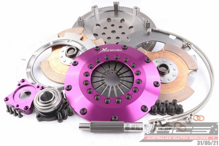 Xtreme Performance Mitsubishi Lancer Evo IV-IX - 200mm Rigid Ceramic Twin Plate Clutch Kit Incl Flywheel & CSC 1200Nm