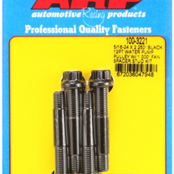 ARP 5/16-24x2.250 black 12pt WP pully w/1.000" fan spcr stud