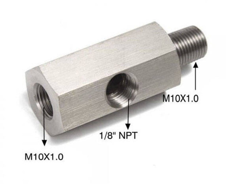 IRP M10x1 trišakis 1/8&quot; NPT slėgio jutikliui