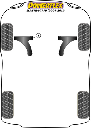 Zestaw śrub regulacji kąta pochylenia PowerAlign (14mm) Powerflex road+black Hyundai Elantra Models & Elantra GT FD (2007 - 2011) PFA100-14