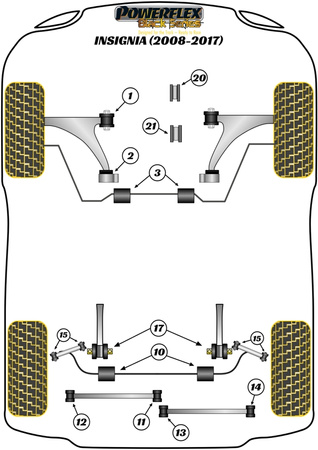 Stabilisatorbuchse vorne 26,6 mm Powerflex Polyurethanbuchse Black Series Vauxhall / Opel Insignia Models Insignia 2wd (2008-2017) PFF80-1503-26.6BLK