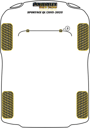 Front Anti Roll Bar Bush 22.5mm  Powerflex Polyurethane Bush Black Series Kia Sportage Models Sportage QL (2015 - 2021) PFF26-103-22.5BLK