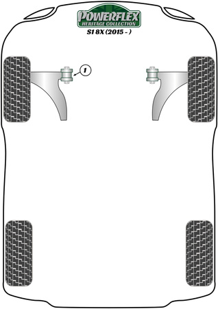 Priekinė svirtis 30mm Powerflex poliuretano įvorė Heritage Collection Audi A1 / S1 (2010 on) S1 8X (2015 on) PFF85-201H