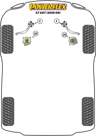 Jack Pad adapteris Powerflex poliuretano įvorė Road Series BMW X Series  X7 Series X7 G07 (2018 on) PF5-4660