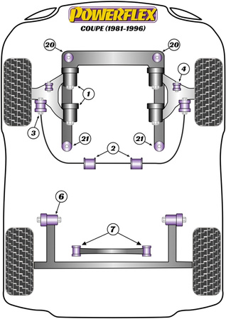 Tuleja przedniego łącznika stabilizatora, do wahacza 16mm Powerflex Road Series Audi 80 / 90 - inc S2/RS2 & Quattro (1976 - 2000) & Coupe (1981-1996) PFF3-105