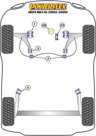 Tuleja mocowania tylnej belki Powerflex Road Series Seat Ibiza Models & Ibiza MK3 6L (2002-2008) PFR85-610