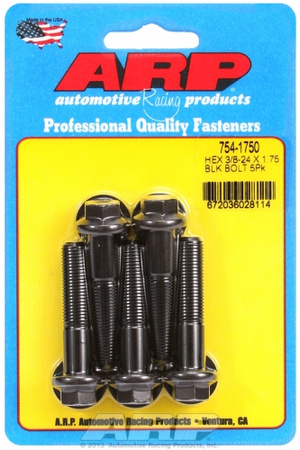 Śruby ARP "3/8""-24 x 1.750 hex 7/16 wrenching black oxide bolts" 5pcs