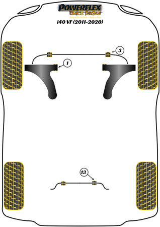 Tylna tuleja drążka stabilizatora 19.3mm Powerflex Black Series Hyundai i40 (2011 - 2020) PFR26-113-19.3BLK