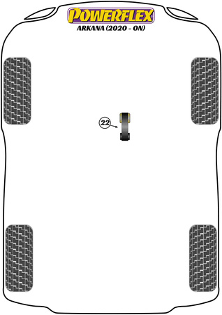 Lower Torque Mount, Fast Road Powerflex Polyurethane Bush Road Series Renault Arkana (2020 - ON) PFF60-1422