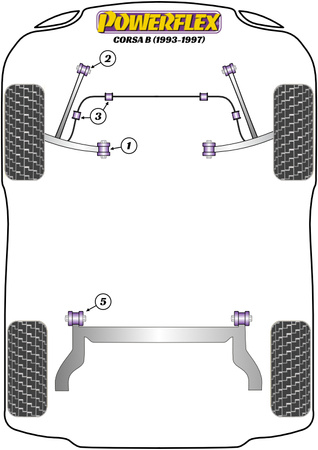 Wewnętrzna tuleja przedniego wahacza Powerflex Road Series Vauxhall / Opel Corsa Models & Corsa B (1993-2000)\Corsa B (1993-1997) PFF80-201