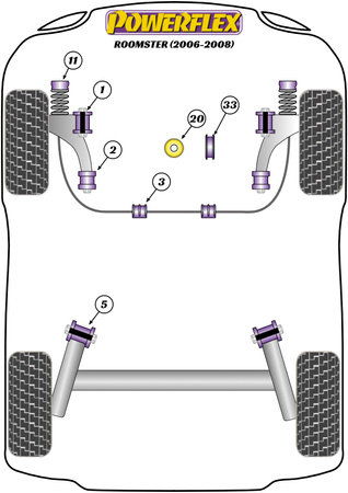 Przednia tuleja przedniego wahacza 30mm Powerflex Road Series Skoda Roomster Models & Roomster (2009 - 2015) PFF85-201