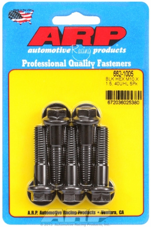 ARP M10 x 1.50 x 40 hex black oxide bolts (5pcs)