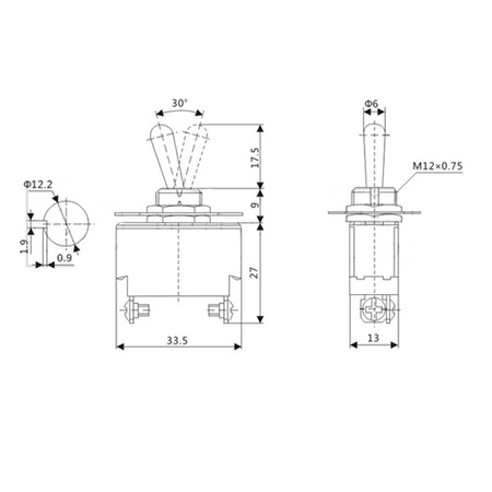EIN/AUS-Wippschalter 20A RRS