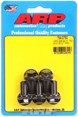 Śruby ARP "3/8""-24 x  .750 hex 7/16 wrenching black oxide bolts" 5pcs