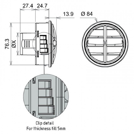 Grill Round Air Vent - 51mm (2")
