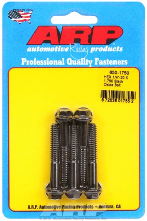 ARP "1/4""-20 X 1.750 hex black oxide bolts" (5pcs)