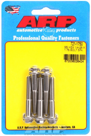 Śruby ARP "1/4""-28 x 1.750 hex SS bolts" (5pcs)