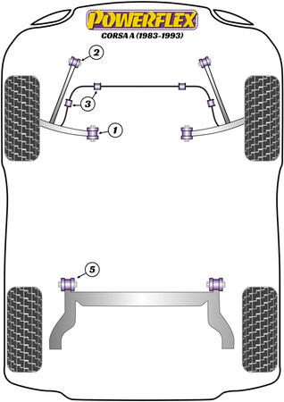Tuleja mocowania przedniego stabilizatora Powerflex Road Series Vauxhall / Opel Corsa Models & Corsa A (1983-1993) PFF80-105-20