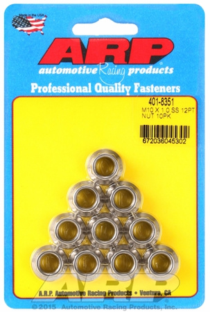 ARP M10 X 1.0 SS 12pt nut kit
