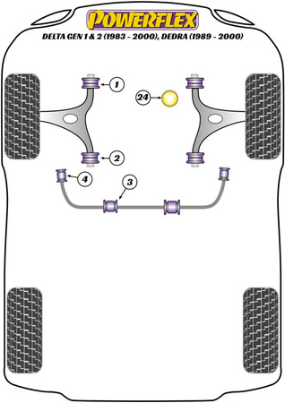 Front Anti Roll Bar To Chassis Bush 23mm Powerflex Polyurethane Bush Road Series Lancia Dedra inc Integrale (1989-1999) PFF16-304-23