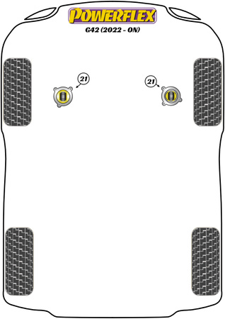 Jack Pad adapteris Powerflex poliuretano įvorė Road Series BMW 2 Series G42 (2022-ON) PF5-4660