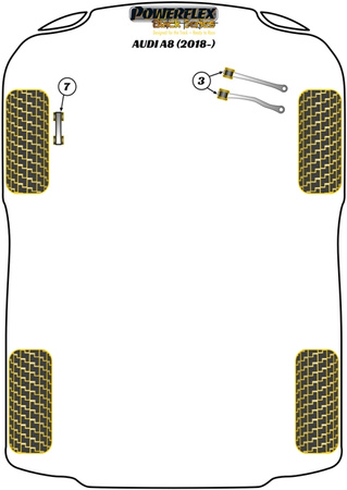 Vordere obere Querlenkerbuchse Powerflex Polyurethanbuchse Black Series Audi A8 / S8 A8 D5 (2018 on) PFF3-1203BLK