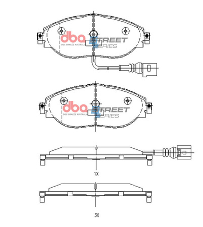 Klocki hamulcowe przednie DBA Brake Pads Street Series - DB8849SS AUDI Q3 quattro F3 S3 8V TT 8S TTS CUPRA Ateca SEAT Alhambra 7N Leon 5F Tarraco SKODA Kodiaq Octavia 5E Superb 3T 3V VOLKSWAGEN Arteon CC Golf Mk7 Clubsport S Performance Package TCR Mk8