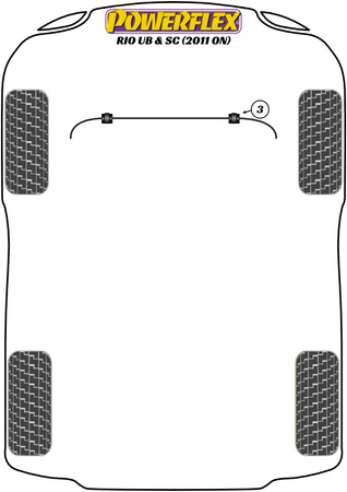 Front Anti Roll Bar Bush 23.2mm  Powerflex Polyurethane Bush Road Series Kia Rio UB & SC (2011 on) PFF26-103-23.2