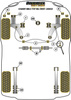 Tuleja mocowania przedniego stabilizatora 18mm Powerflex Black Series Volkswagen Caddy Models & Caddy Mk2 Typ 9K (1997-2003) PFF85-205BLK