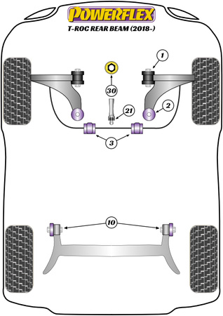 Tuleja stabilizatora przód 21.7mm Powerflex Road Series Volkswagen T-Roc (2018 on) & T-Roc FWD Rear Beam (2018 on) PFF85-803-21.7