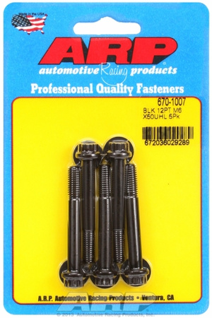 Śruby ARP M6 x 1.00 x 50 12pt black oxide bolts (5pcs)