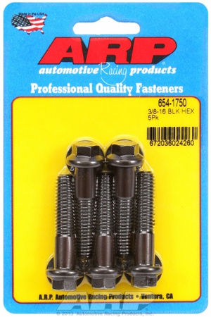 ARP "3/8""-16 x 1.750 hex 7/16 wrenching black oxide bolts"(5pcs