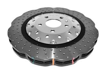 Bremsscheibe vorne DBA 5000 series - Cross Drilled/Dimpled - DBA52836WSLVXD AUDI RSQ3 8U