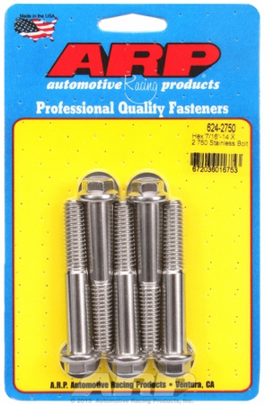 ARP "7/16""-14 X 2.750 hex 1/2 wrenching SS bolts" (5pcs)