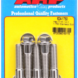 ARP "7/16""-14 X 1.750 hex 1/2 wrenching SS bolts" (5pcs)
