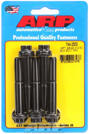 ARP "3/8""-24 x 2.500 12pt 7/16 wrenching black oxide bolts"5pcs