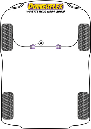 Priekinė apsaugos nuo riedėjimo juostos įvorė 30mm Powerflex poliuretano įvorė Road Series Nissan Vanette HC23 (1994 - 2002) PFF46-202-30