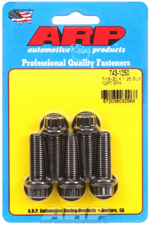 ARP "7/16""-20 x 1.250 12pt black oxide bolts" (5pcs)