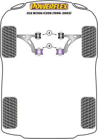 Querlenker vorne Buchse vorne Powerflex Polyurethanbuchse Road Series Mercedes-Benz CLK W208/C208/A208 (1998 - 2002) PFF40-601