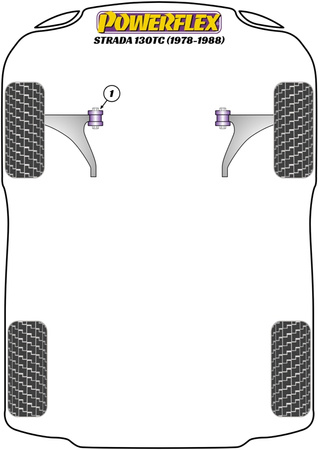 PowerAlign Sturzschraubensatz (12mm x 60mm) Powerflex Polyurethanbuchse road+black Fiat Ritmo / Strada Abarth 130TC (1978-1988) PFA100-12