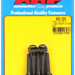 ARP "1/4""-20 X 1.250 hex black oxide bolts" (5pcs)