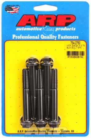 ARP "3/8""-24 x 2.750 hex 7/16 wrenching black oxide bolts" 5pcs