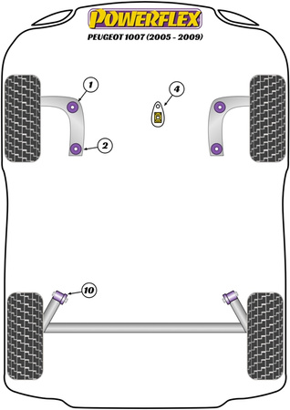 Lower Engine Mount Insert Powerflex Polyurethane Bush Road Series Peugeot 1007 (2005-2009) PFF12-205